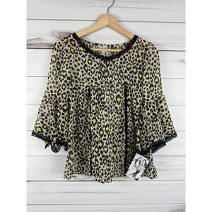 Disney D-Signed Cheetah Print Sheer‎ Top Size Large NWT Disney Shake It Up